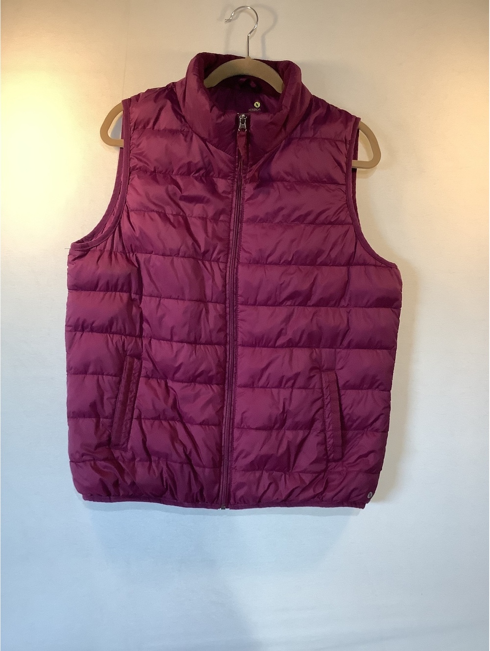 Xersion Packable Puffer Vest for Women XL Burgundy